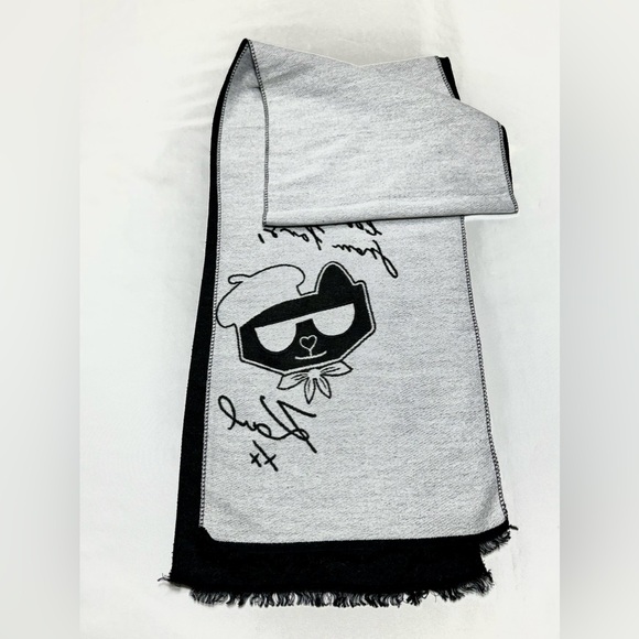 SCARF CHOUPETTE AND KRYSTAL EIFFEL MUFFLER SCARF Unisex black/grey embellished - Picture 10 of 13